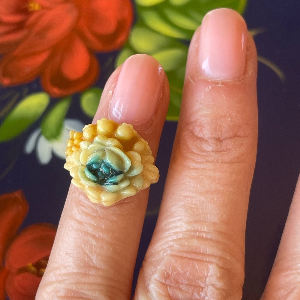 Celluloid antique baby ring Approx size 2